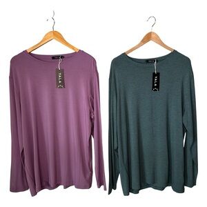 NWT Bundle 2 YALA Men’s Jonah Long Sleeve Bamboo Crew Tee Shirt Size XXL